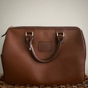 Vintage Burberry Boston Bag Brown Leather Handbag